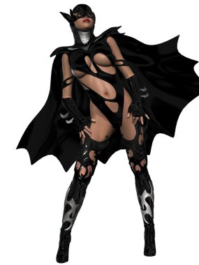 Siyah takım elbise giyen seksi genç kadın