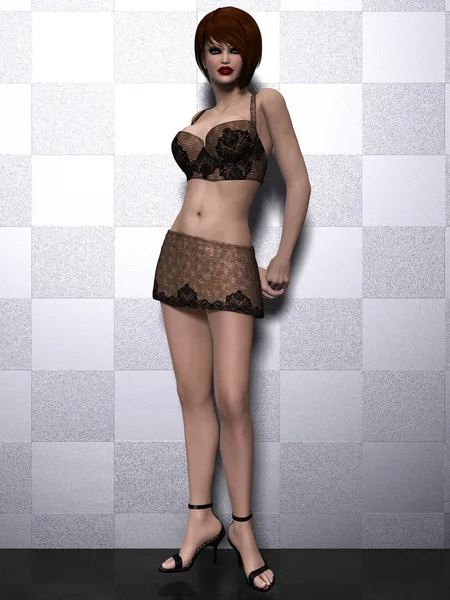 Genç model mini eteği ve üst