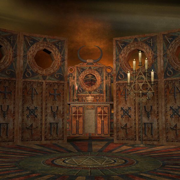 3D иллюстрация фантастического фона с мистической атмосферой 