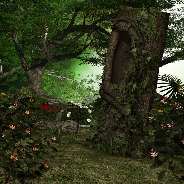 Illustrazione Uno Sfondo Fantasy Con Atmosfera Mistica — Foto Stock