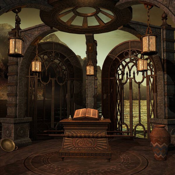 3D иллюстрация фантастического фона с мистической атмосферой 