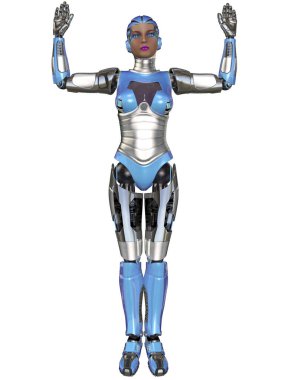 Dişi bir robotun 3D çizimi