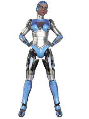 Dişi bir robotun 3D çizimi