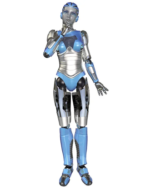 3D个女性机器人的例子 — 图库照片