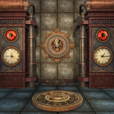 Mistik bir atmosferi olan bir fantezi arka planının 3 boyutlu çizimi 