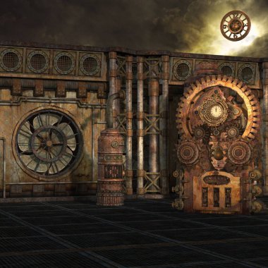 Mistik bir atmosferi olan bir fantezi arka planının 3 boyutlu çizimi 