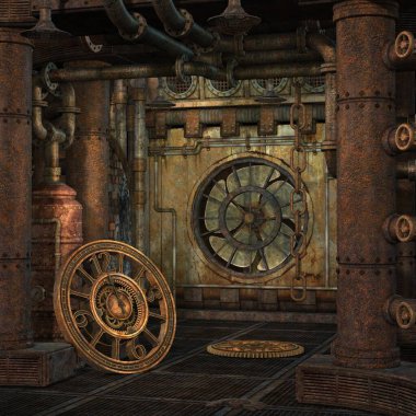 Mistik bir atmosferi olan bir fantezi arka planının 3 boyutlu çizimi 