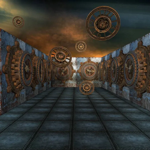 Mistik bir atmosferi olan bir fantezi arka planının 3 boyutlu çizimi 