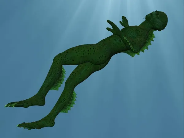 Трехмерная Иллюстрация Фантастического Подводного Существа — стоковое фото