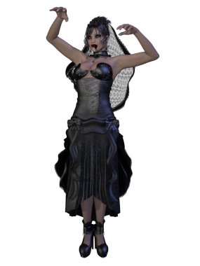 Fantezi peri masalı figürünün 3 boyutlu çizimi