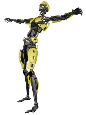 Bir robotun 3D çizimi