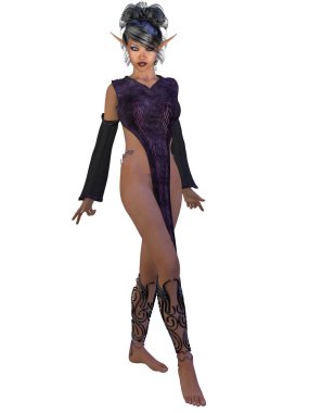 Şirin bir peri masalı figürünün üç boyutlu çizimi