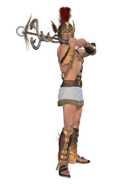3d illustration of a man in a roman fantasy uniform