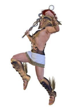 3d illustration of a man in a roman fantasy uniform