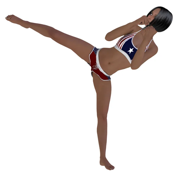 Illustration Woman Doing Gymnastics Gymnastics Outfit — Zdjęcie stockowe