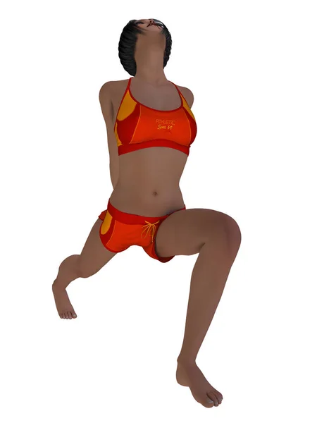 Illustration Woman Doing Gymnastics Gymnastics Outfit — Photo