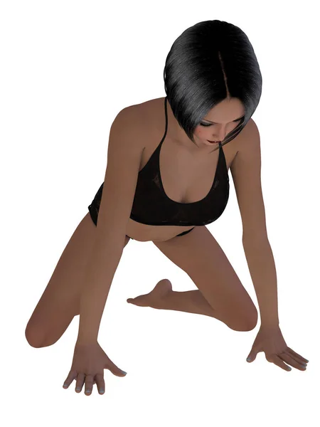 Illustration Woman Doing Gymnastics Gymnastics Outfit — стоковое фото