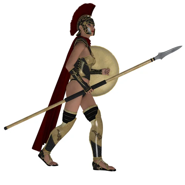 Illustration Woman Roman Fantasy Uniform — Stock Photo, Image