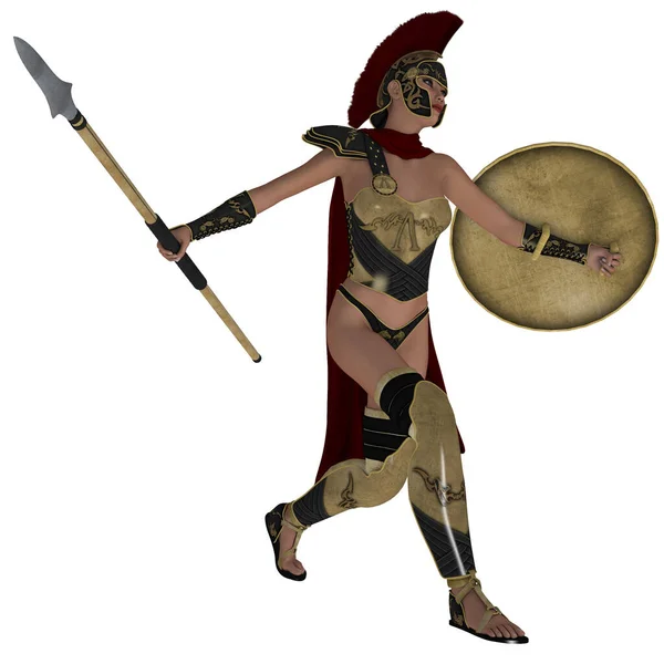 ローマのファンタジーの制服を着た女性の3Dイラスト — ストック写真