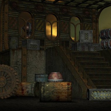 Fantezi arka planının 3 boyutlu çizimi