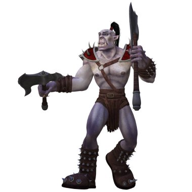 Canavarımsı mistik bir canavarın 3 boyutlu resmi. 