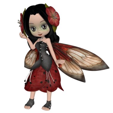 Şirin bir masal figürünün 3 boyutlu çizimi