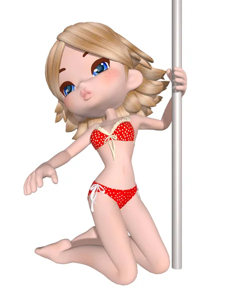 Ilustración Una Linda Figura Bailarina Toon Pole —  Fotos de Stock