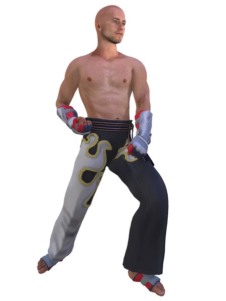 Ilustrace Muže Taekwondo Pózuje — Stock fotografie