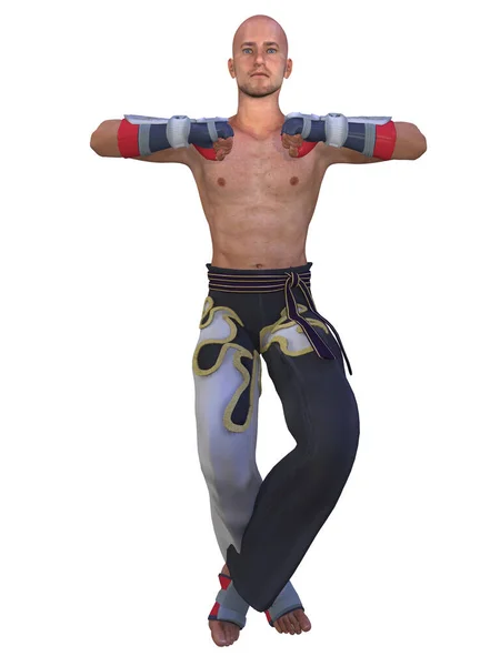Ilustracja Człowieka Taekwondo Stanowi — Zdjęcie stockowe