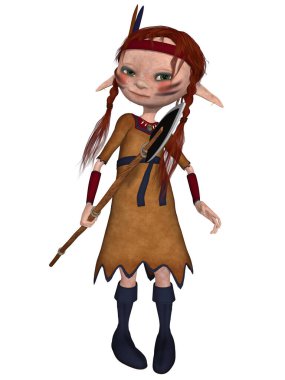 Şirin bir masal figürünün 3 boyutlu çizimi