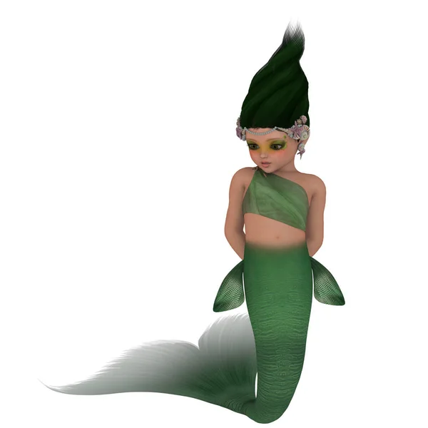 Illustration Cute Toon Mermaid — Stock Photo, Image