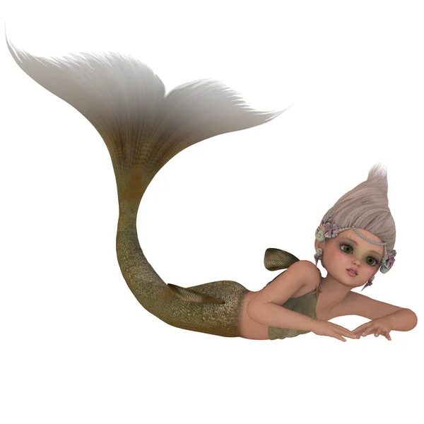 Illustration Cute Toon Mermaid — Stock Photo, Image
