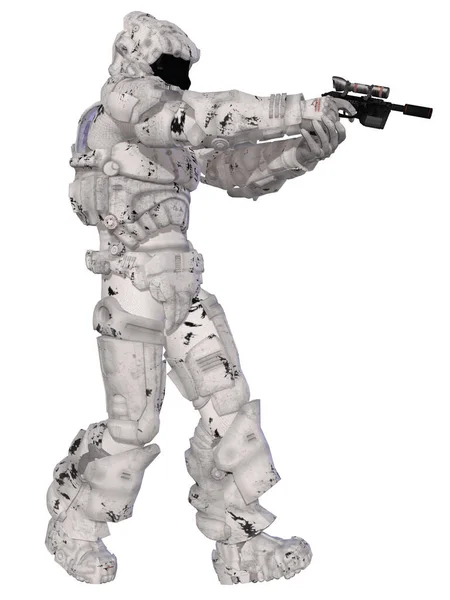 Illustration Futuristisk Manlig Soldat — Stockfoto
