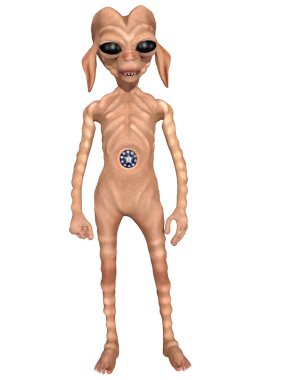 Bir uzaylı çizgi filminin 3 boyutlu çizimi