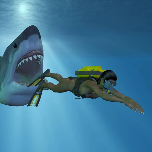 Illustration Underwater Scene — Stock Photo, Image