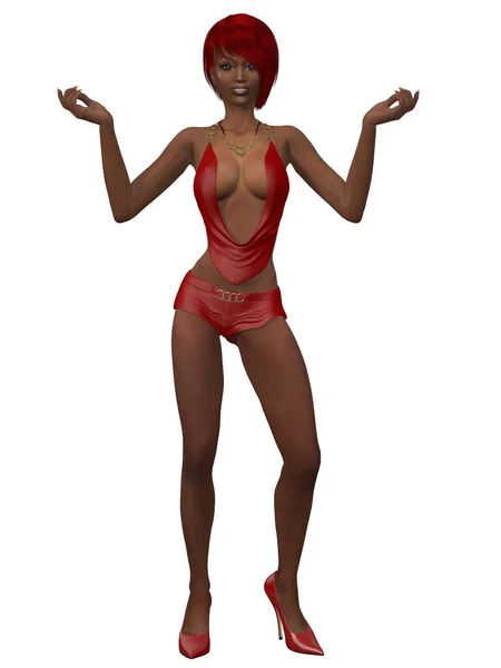 Illustration Pretty Woman Sexy Outfit — Stock Photo, Image