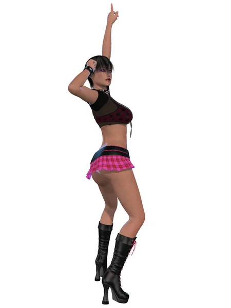 3D一个性感女子跳舞的例证 — 图库照片