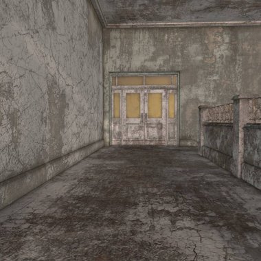Ürkütücü bir yerin 3D çizimi