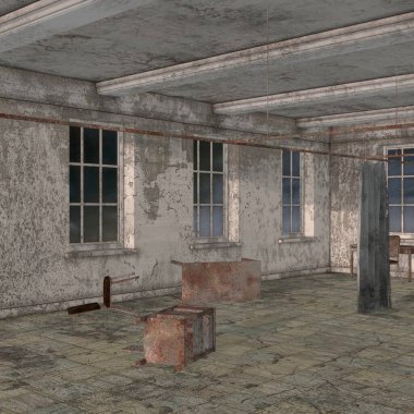 Ürkütücü bir yerin 3D çizimi