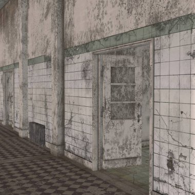 Ürkütücü bir yerin 3D çizimi