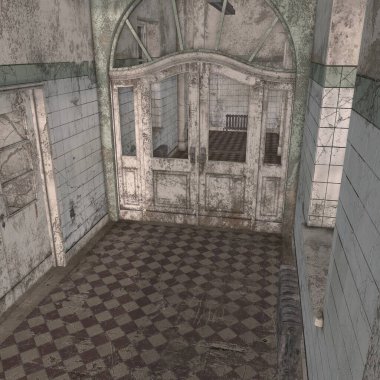 Ürkütücü bir yerin 3D çizimi