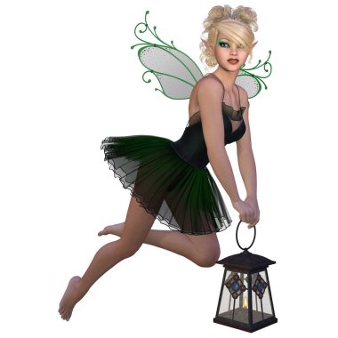 Şirin bir peri masalı figürünün üç boyutlu çizimi