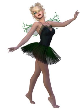 Şirin bir peri masalı figürünün üç boyutlu çizimi