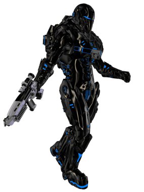 Gelecekteki bir askerin 3D çizimi