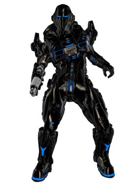 Gelecekteki bir askerin 3D çizimi