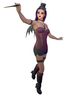 Fantezi peri masalı figürünün 3 boyutlu çizimi