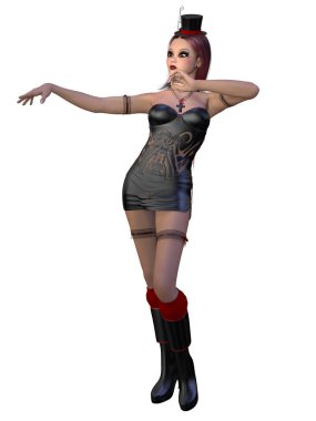 Fantezi peri masalı figürünün 3 boyutlu çizimi