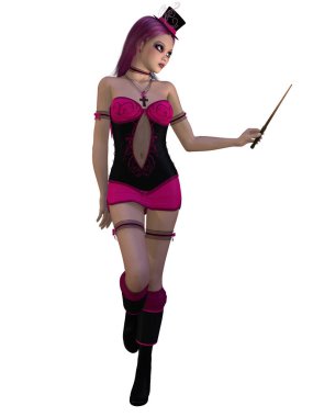 Fantezi peri masalı figürünün 3 boyutlu çizimi