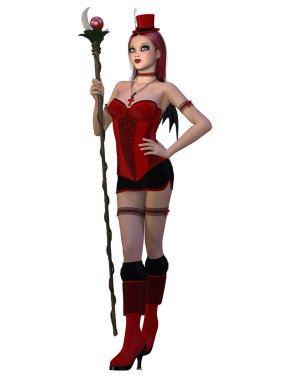 Fantezi peri masalı figürünün 3 boyutlu çizimi