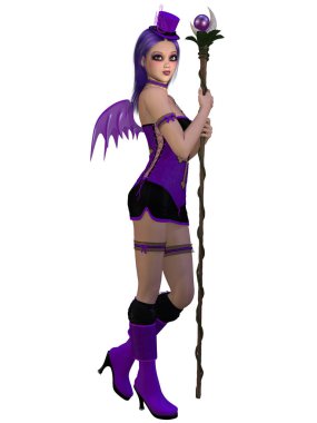 Fantezi peri masalı figürünün 3 boyutlu çizimi